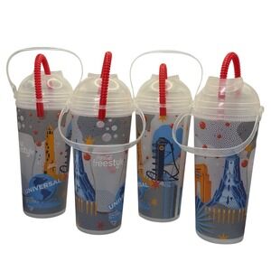 Universal Studios Freestyle Tumbler Souvenir Collectible Cup Refillable Lot of 4